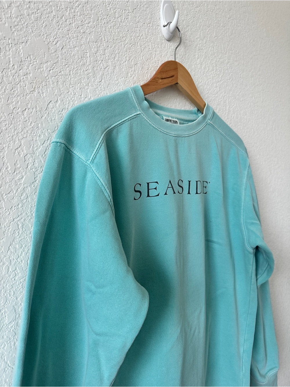 Seaside Comfort Colors Old Town New Ways Sweatshirt Mens Small Teal Coastal - Picture 2 of 9
